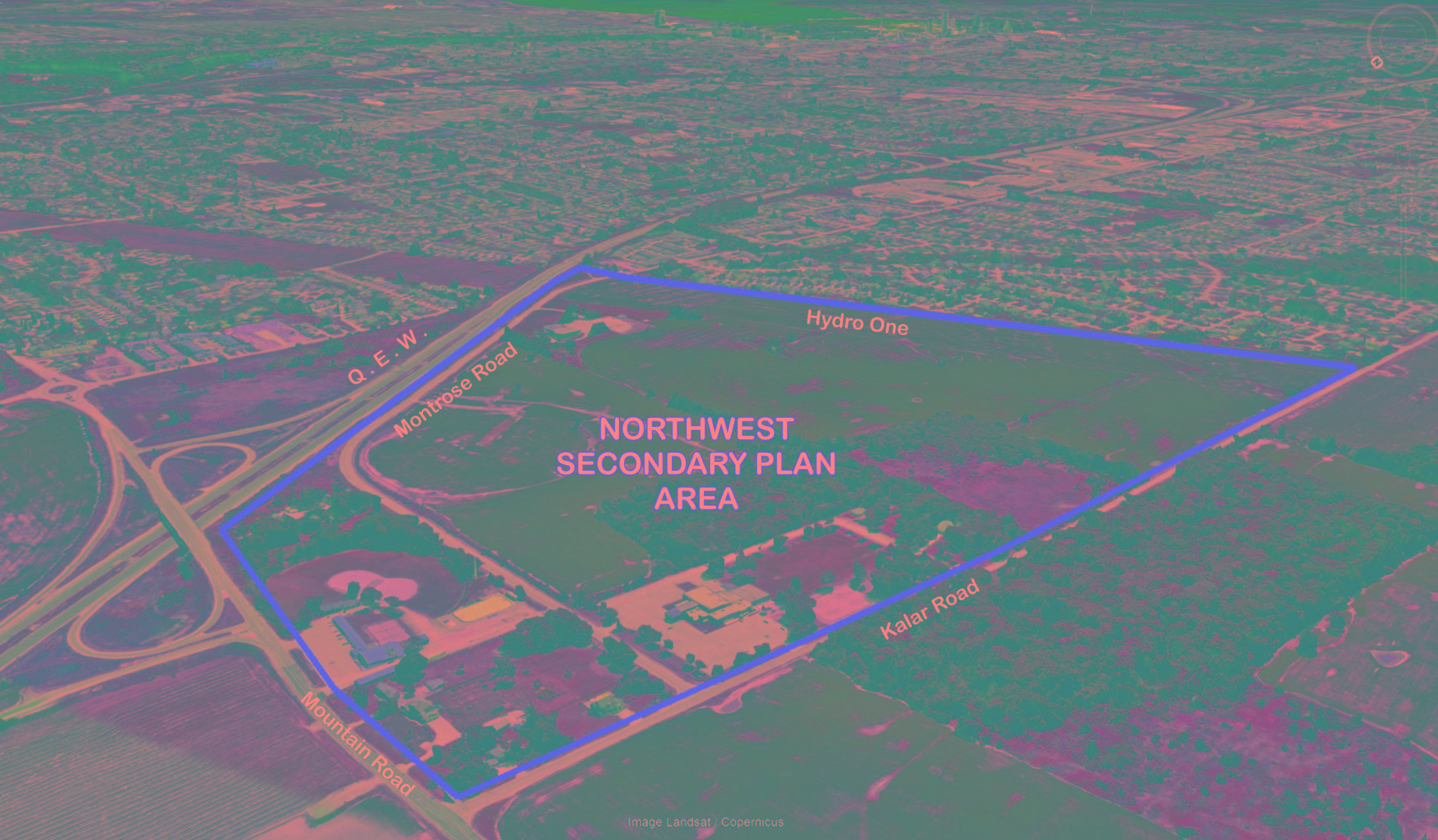Boundary map of the Northwest Secondary Plan