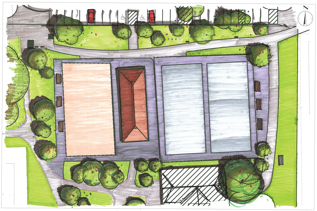 Rendering of the EE Mitchelson Park site plan. 